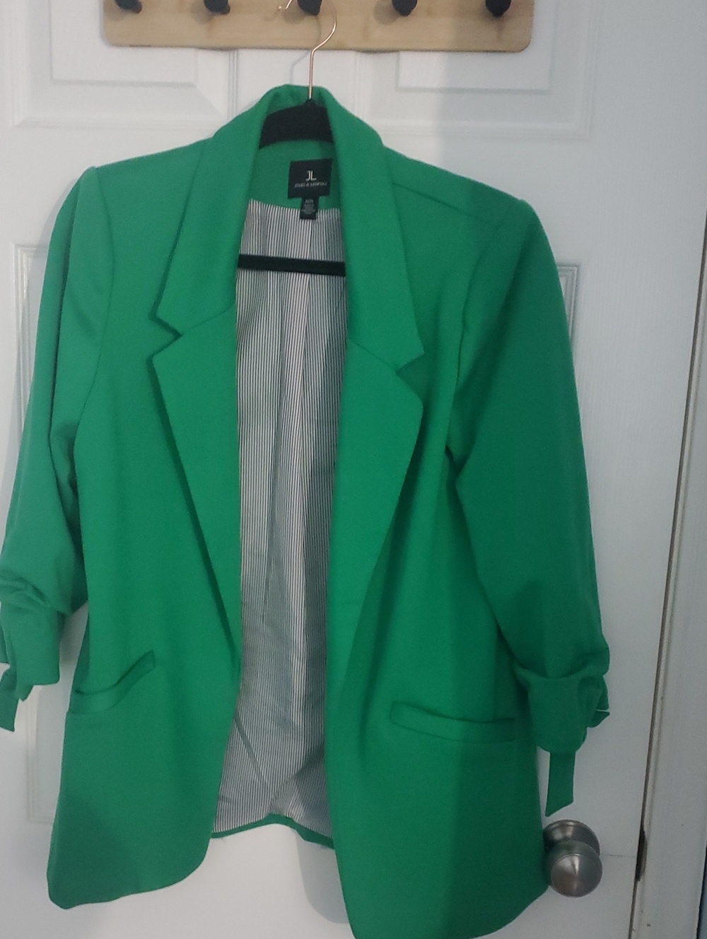 Green Women's Open-Front Blazer Jacket
